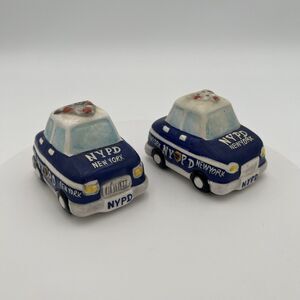 NYPD Salt Pepper Shakers Police Cars NYC New York Department Men in Blue